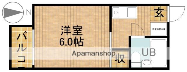 マウンテンⅥ(1K/1階)の間取り写真