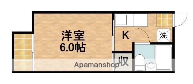 マウンテンⅥ(1K/1階)の間取り写真