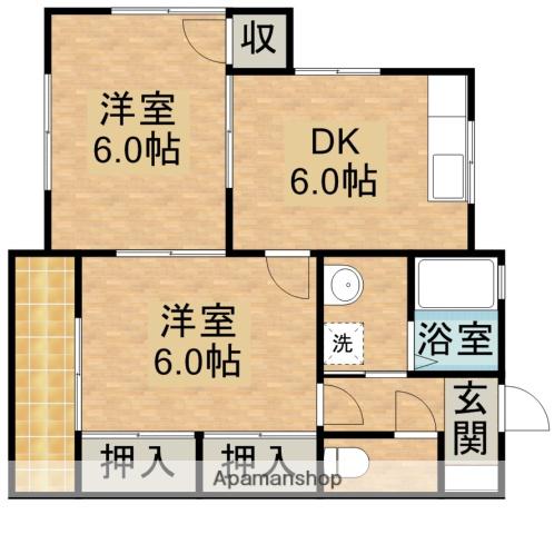 グリーンハイツヒロタカA(2DK/2階)の間取り写真