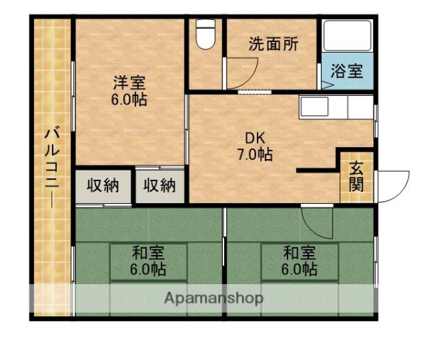 T-STYLE伊太 A(3DK/2階)の間取り写真