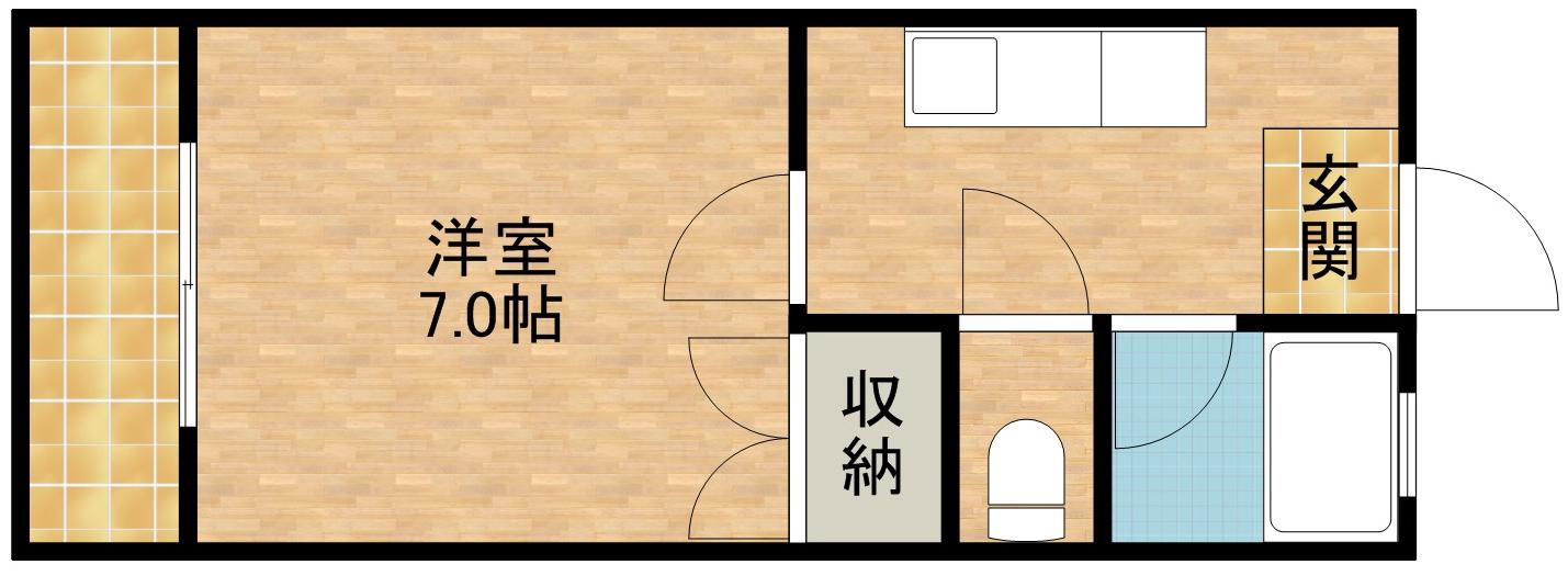 ハイツフォルメ(1K/1階)の間取り写真