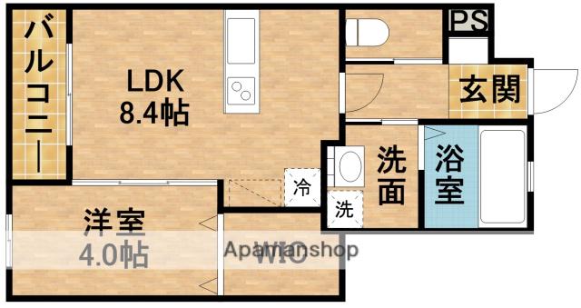 ル・リオン根洗(1LDK/2階)の間取り写真