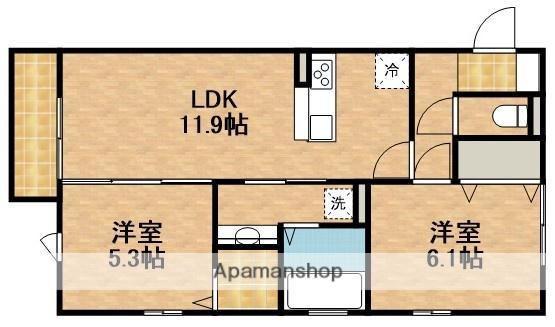 メゾンレーヴ(2LDK/3階)の間取り写真
