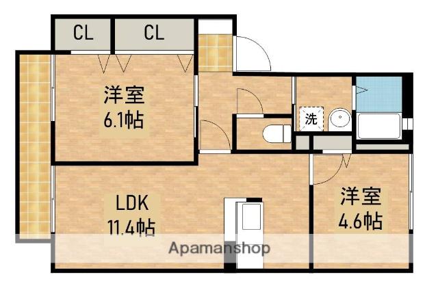 パールハイツA(2LDK/2階)の間取り写真