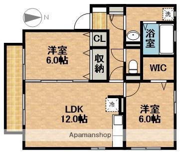 フルフルール A(2LDK/2階)の間取り写真