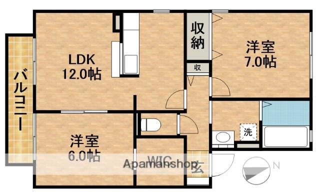 ポワール A(2LDK/2階)の間取り写真