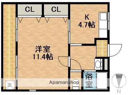 クラストA(1DK/1階)の間取り写真