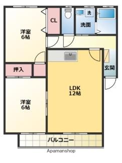 コーポコスモスⅤ(2LDK/1階)の間取り写真