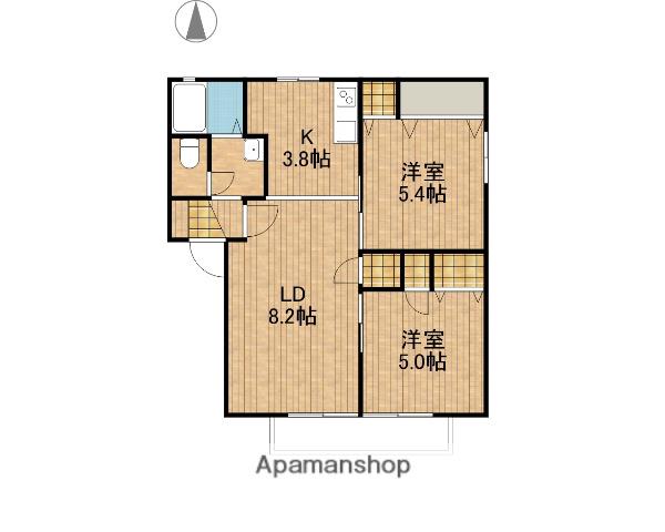 エスポワール豊田(2LDK/1階)の間取り写真