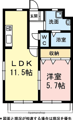 FELICE GATTO YOKOSUKA(1LDK/1階)の間取り写真