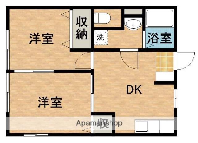 グリーンパークA(2DK/2階)の間取り写真