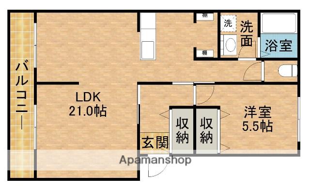 メゾン若林2(1LDK/2階)の間取り写真