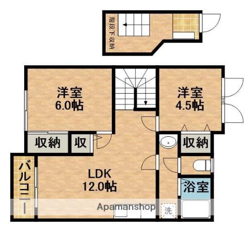 シャルマン(2LDK/2階)の間取り写真