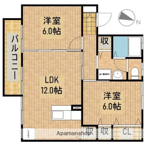 セジュールエマB(2LDK/2階)の間取り写真