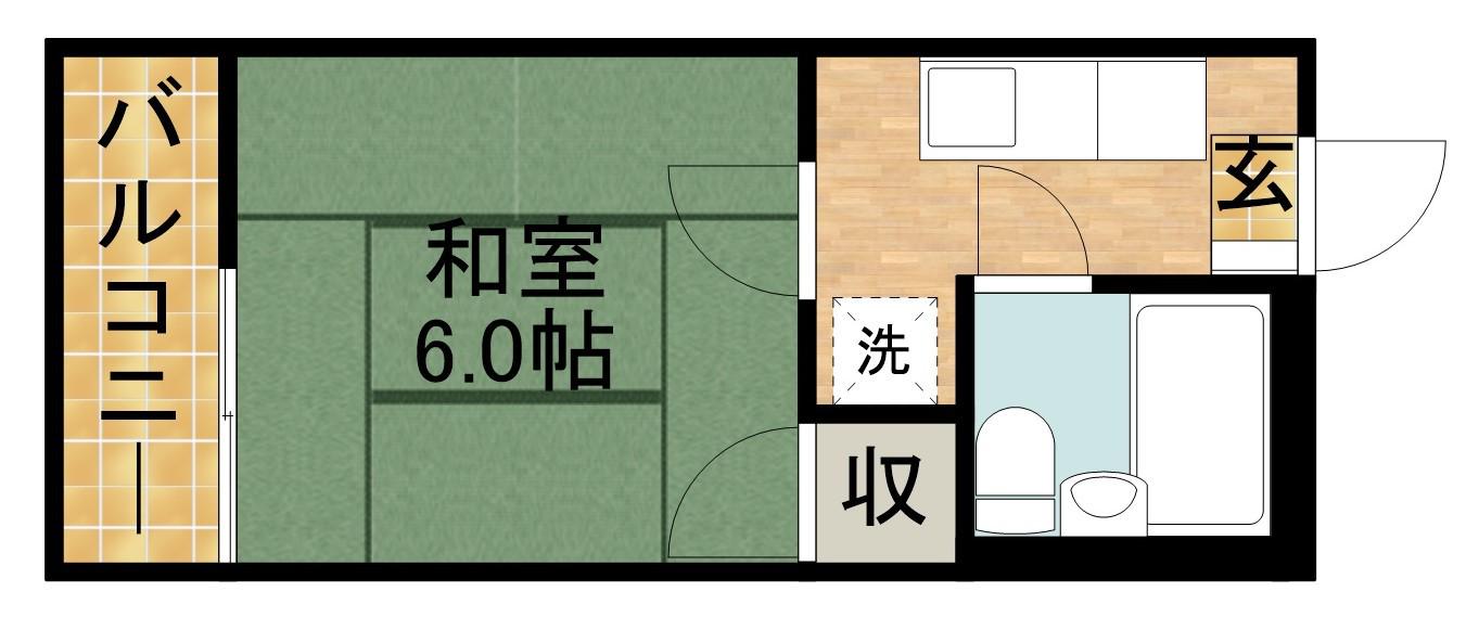 ほたるA(1K/2階)の間取り写真