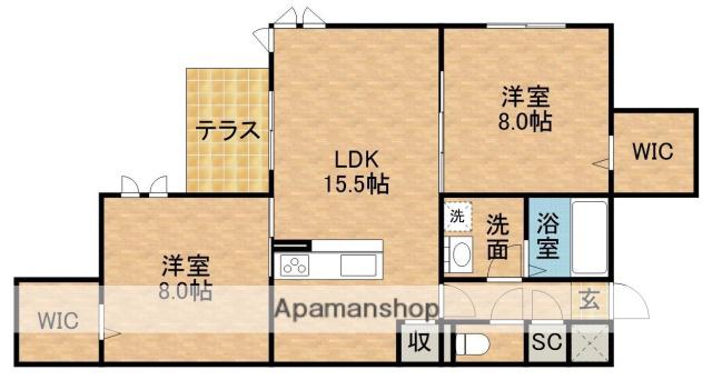イデアーレ早出(2LDK/1階)の間取り写真