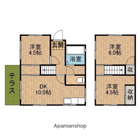 東海道本線 焼津駅 バス乗車時間：10分 光西寺前バス停で下車 徒歩4分 2階建 築50年(3LDK)の間取り写真