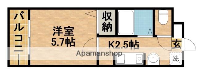 リエス上島B(1K/3階)の間取り写真