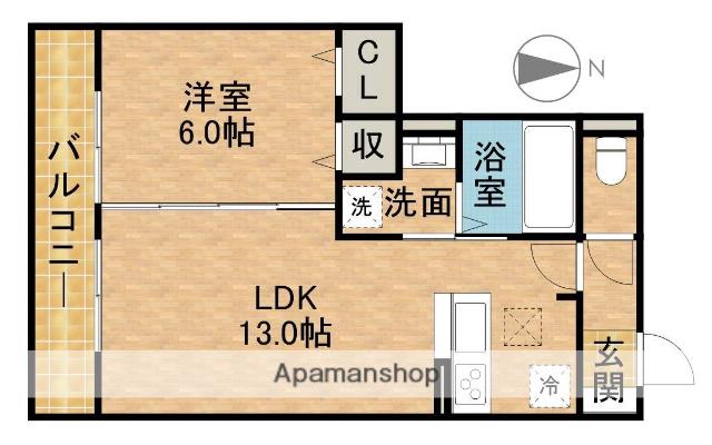 サンリット宮竹(1LDK/1階)の間取り写真