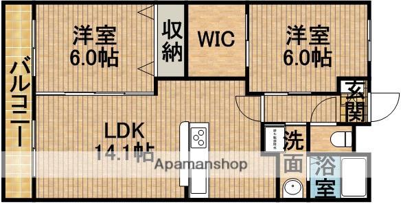 PEACE(2LDK/2階)の間取り写真
