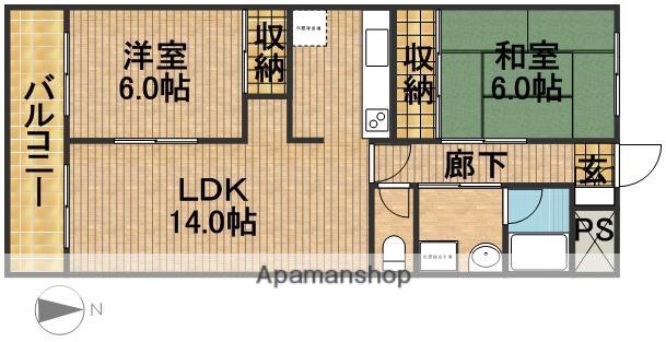 ヴェルメゾン浜松(2LDK/9階)の間取り写真