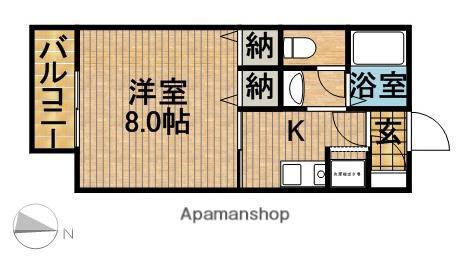 JHかけがわ(1K/1階)の間取り写真