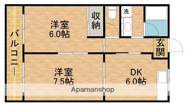 メゾンキタハマ(2DK/2階)の間取り写真