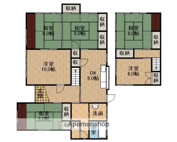 東海道本線 藤枝駅 バス乗車時間：12分 ＪＡ大井川　大洲支店バス停で下車 徒歩2分 2階建 築56年(6LDK)の間取り写真