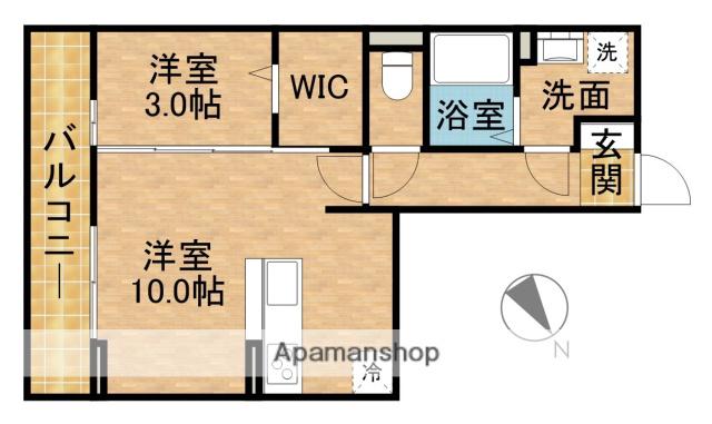 シャンブル(1LDK/3階)の間取り写真