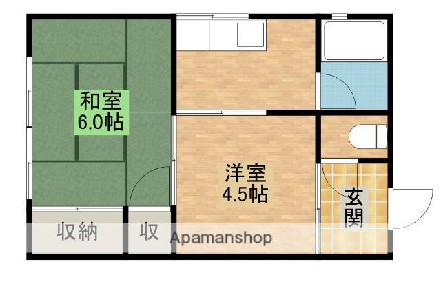 リバーサイドW(2K/2階)の間取り写真