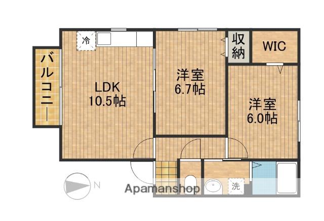 カーサB(2LDK/2階)の間取り写真