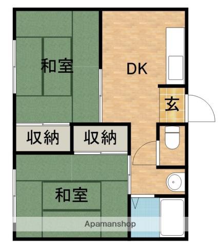 ACCESSⅢ(2DK/1階)の間取り写真