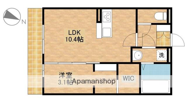 東海道本線 浜松駅 バス乗車時間：45分 三方原バス停で下車 徒歩6分 3階建 築3年(1LDK/1階)の間取り写真
