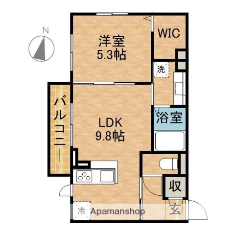 グランヴィラージュ(1LDK/2階)の間取り写真