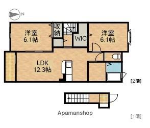 ボヌール(2LDK/2階)の間取り写真