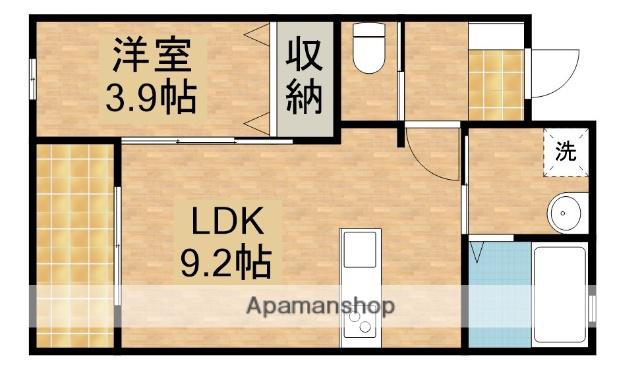 ル・リオン高丘北(1LDK/4階)の間取り写真