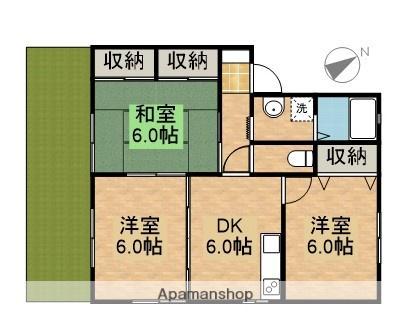 臨江ハイツ2号館 A(3DK/1階)の間取り写真