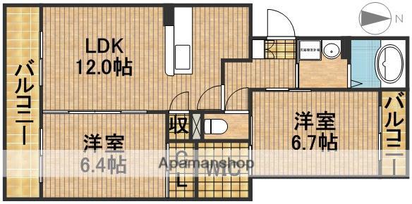 東海道本線 浜松駅 バス乗車時間：15分 おかめ坂バス停で下車 徒歩6分 3階建 築18年(2LDK/3階)の間取り写真
