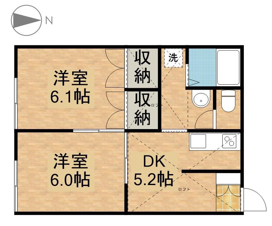 ほたるⅤ(2K/1階)の間取り写真