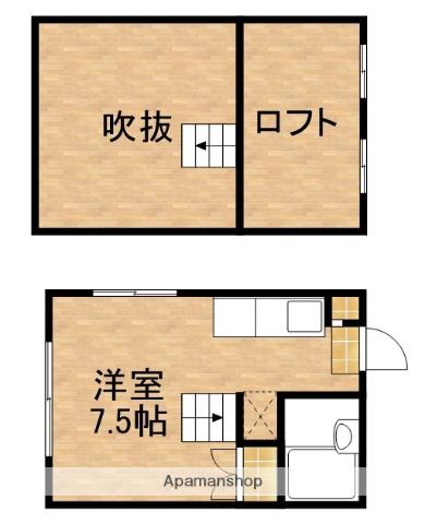 第五富士見荘(ワンルーム/2階)の間取り写真