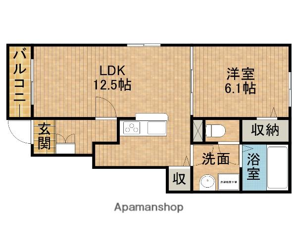 COMFORT(1LDK/1階)の間取り写真