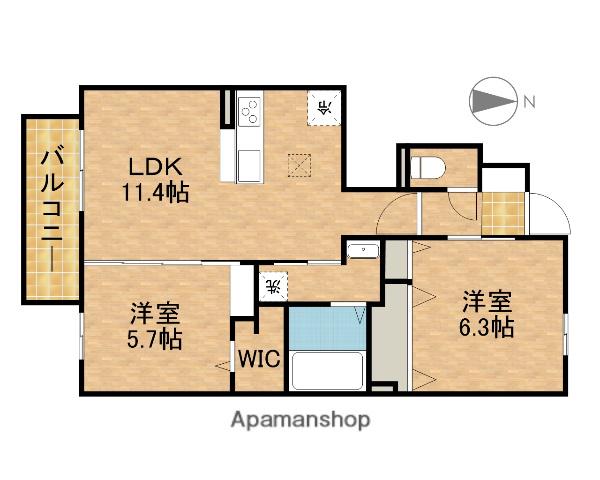 コーポ ヴェルデ(2LDK/1階)の間取り写真