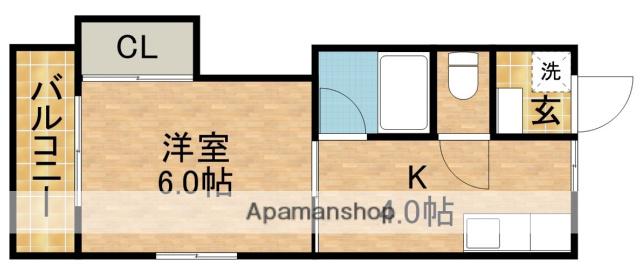 シュロス A(1K/2階)の間取り写真