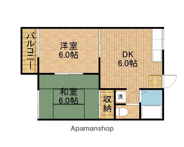 フォーブル平野(2DK/2階)の間取り写真