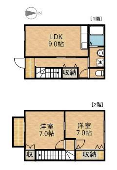 ウィンドミル６(2DK)の間取り写真
