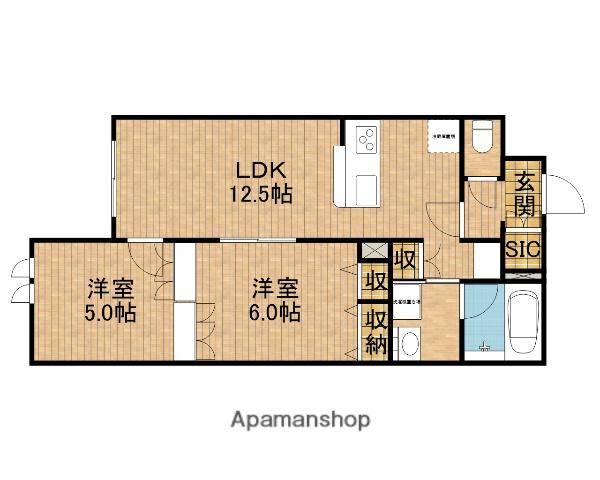 レジデンスリノア(2LDK/1階)の間取り写真
