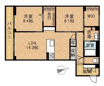 LE CHAINON(2LDK/2階)の間取り写真