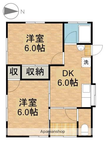 東海道本線 浜松駅 バス乗車時間：8分 本郷南バス停で下車 徒歩4分 1階建 築50年(2DK)の間取り写真