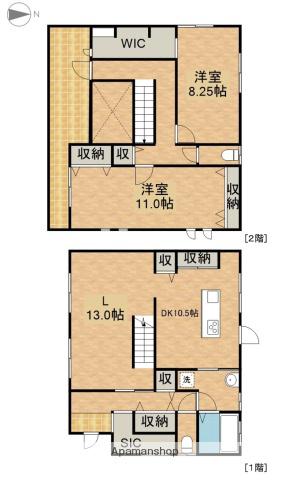 東海道本線 浜松駅 バス乗車時間：42分 笠井本町バス停で下車 徒歩13分 2階建 築17年(2LDK)の間取り写真
