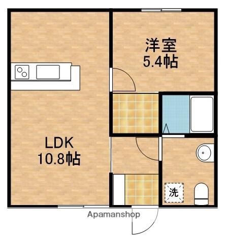 東海道本線 浜松駅 バス乗車時間：26分 幸町バス停で下車 徒歩4分 1階建 築1年(1LDK)の間取り写真